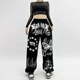 Butterfly Letter Print Pants - WICHUW LTD