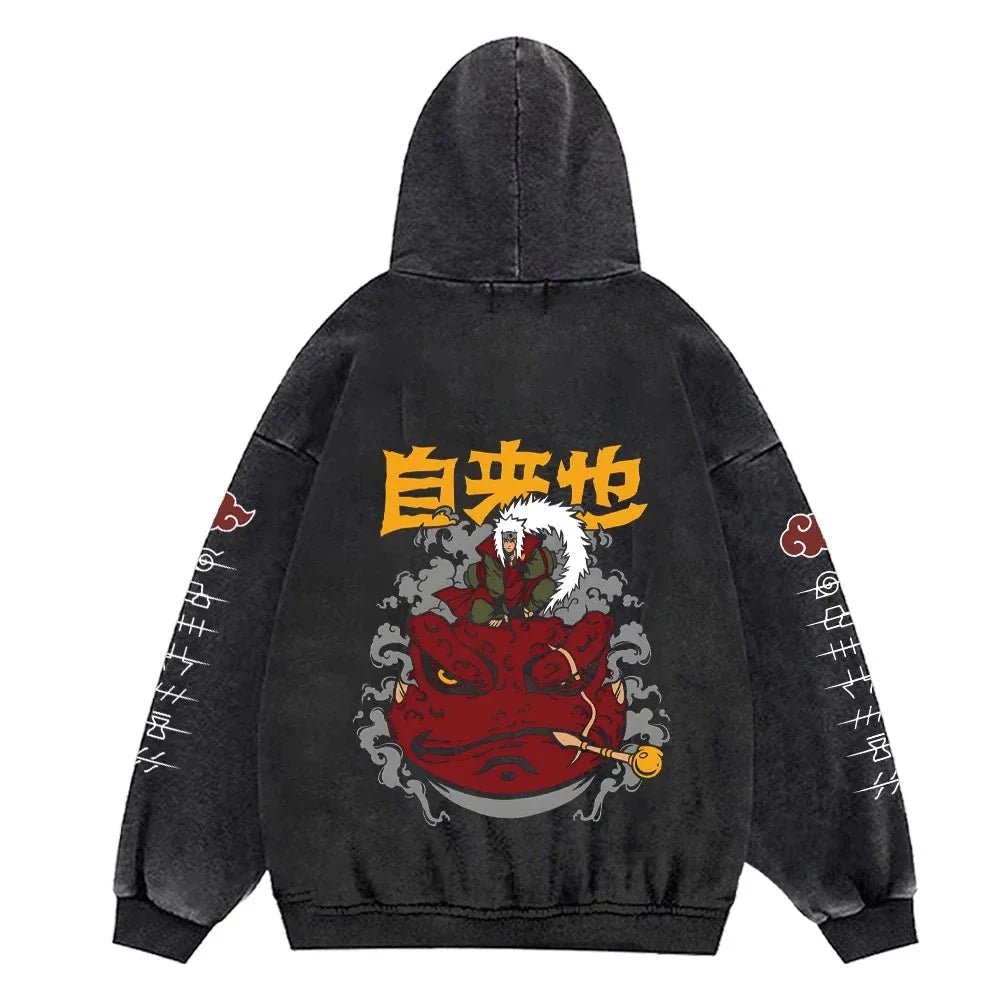 Gothic Manga Acid Wash Hoodie - WICHUW LTD